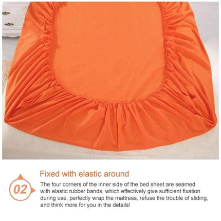 Plain Mattress Protector For Everyday Use Fits 120x200 Cm with orange elastic edge for secure fit and spill protection