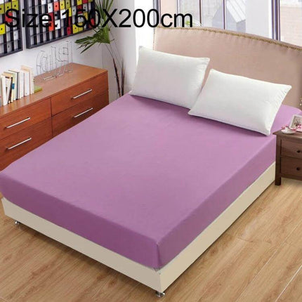 Plain Mattress Protector For Everyday Use Fits 120x200 Cm on purple fitted bed with elastic edge for spill protection and easy care