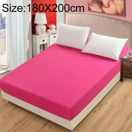 Plain Mattress Protector For Everyday Use Fits 120x200 Cm - Pink fitted protector on bed with elastic edge for spill defense and easy care