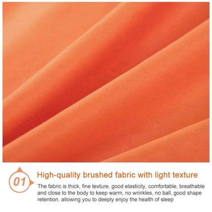 Plain Mattress Protector For Everyday Use Fits 120x200 Cm - Orange brushed polyester fabric close-up showing texture and elastic edge for secure fit