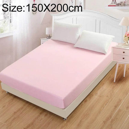 Plain Mattress Protector For Everyday Use Fits 120x200 Cm - pink fitted protector on bed with elastic edge, everyday spill protection and easy care