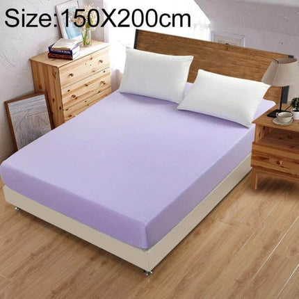 Plain Mattress Protector For Everyday Use Fits 120x200 Cm purple fitted protector on bed with elastic edge for spill defense and easy care