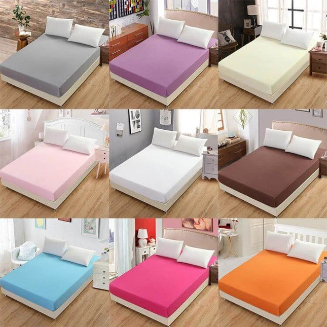 Plain Mattress Protector For Everyday Use Fits 120x200 Cm - 100% polyester elastic-edge protector in multiple colors for spill defense and easy care