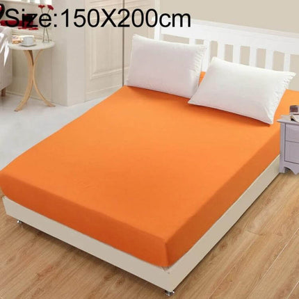 Plain Mattress Protector For Everyday Use Fits 120x200 Cm - orange fitted protector on bed with elastic edge, spill-resistant polyester, everyday use