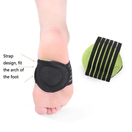 Plantar Fascia Heel Pad Arch Support Insole For Heel Pain Green strap arch support for walking and sports shoes, knitted fabric, heel stabilization