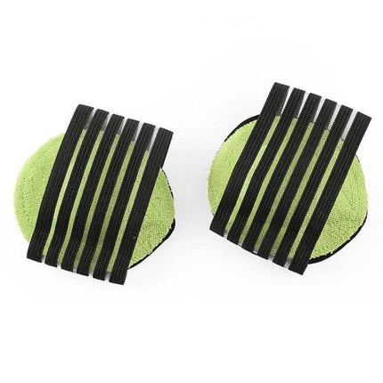 Plantar Fascia Heel Pad Arch Support Insole For Heel Pain Green - Green knitted heel pads with supportive black straps for arch and heel stabilization