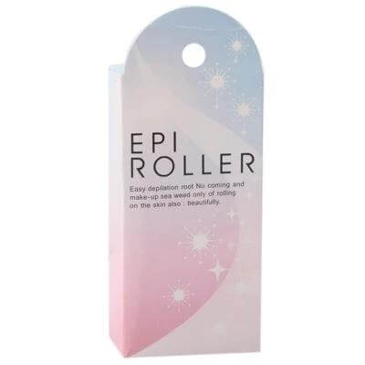 Plastic Face Roller For Gentle Facial Hair Removal in pastel packaging showing product name and gentle-use messaging
