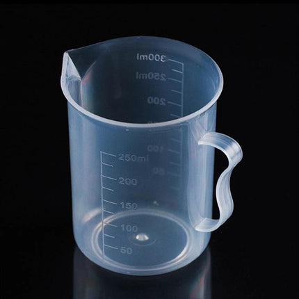 Plastic Measuring Cup 250ml For Everyday Kitchen Use - clear lightweight plastic measuring cup with handle and visible 250 ml markings for precise pouring
