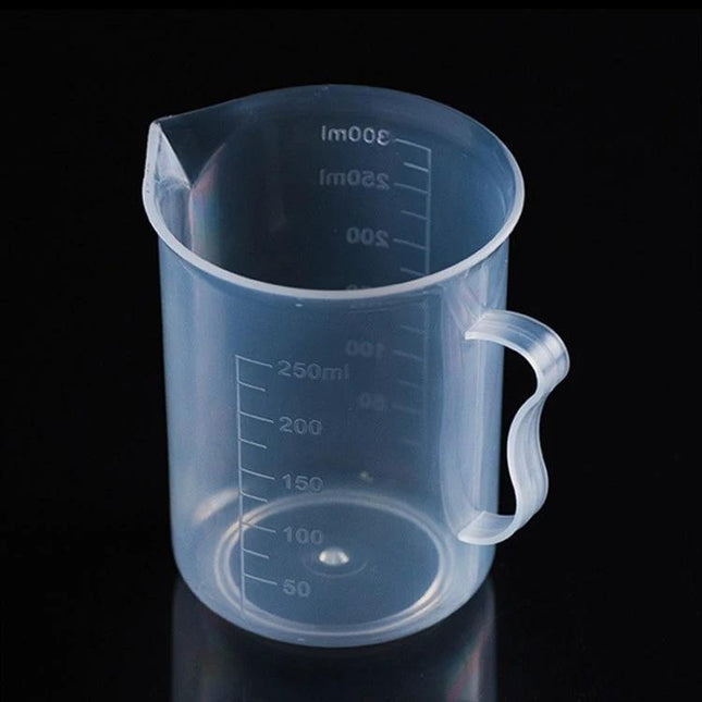 Plastic Measuring Cup 250ml For Everyday Kitchen Use - clear lightweight plastic measuring cup with handle and visible 250 ml markings for precise pouring