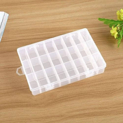 Plastic Removable Grid Organizer For Jewelry 24 Slot - clear plastic 24-compartment removable grid tray for earrings, rings, beads, and small hardware