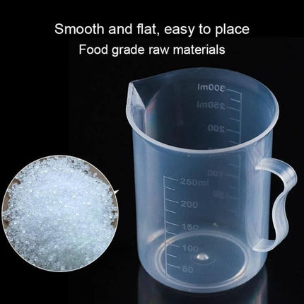 Plastic Measuring Cup 250ml For Everyday Kitchen Use - clear lightweight plastic measuring cup with handle and visible 250 ml graduations