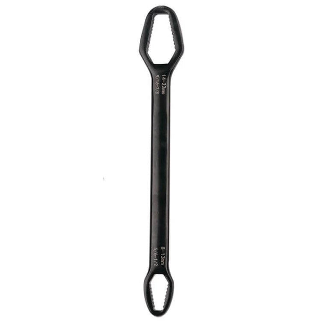 Plum Wrench Double Headed Self Tightening Tool For Home Repairs - metric steel double-ended wrench with polished chrome finish for furniture, plumbing