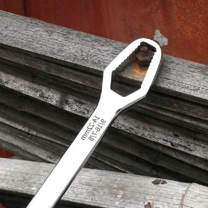 Plum Wrench Double Headed Self Tightening Tool For Home Repairs - polished chrome metric double-ended wrench protecting threads