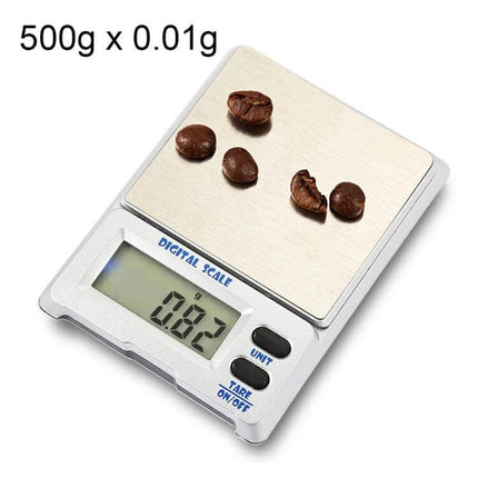 Pocket Digital Jewelry Scale 500g For On-The-Go Weighing - compact stainless steel 500g x 0.01g pocket scale with blue backlit LCD