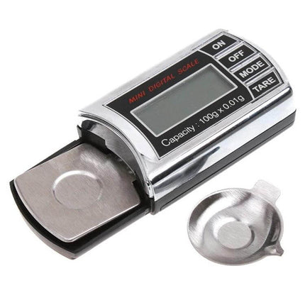 Pocket-Sized Mini Digital Scale For Jewelry And Small Items - compact backlit LCD scale with tare function for rings, coins, stones (portable, 100g x 0.01g)