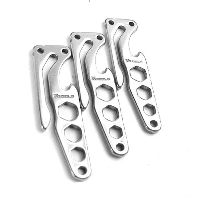 Pocket Stainless Steel Key Holder Bottle Opener For EDC compact 440C stainless keyring tool with bottle opener and hex wrench for camping and everyday carry