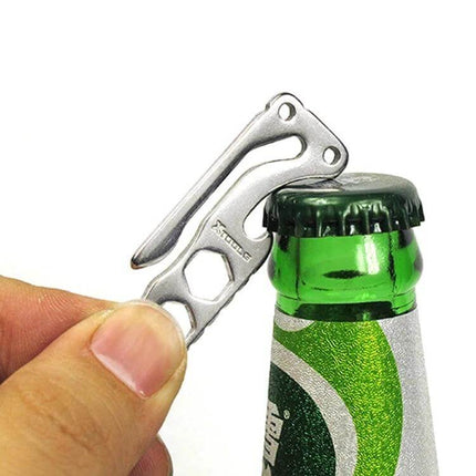 Pocket Stainless Steel Key Holder Bottle Opener For EDC compact 440C keyring bottle opener used to open a beer bottle during camping or everyday carry
