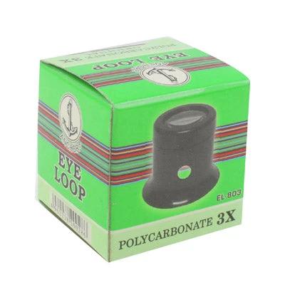 Polycarbonate Watch Eye Loop Loupe For Small Details And Repairs - compact 3x polycarbonate loupe in green packaging