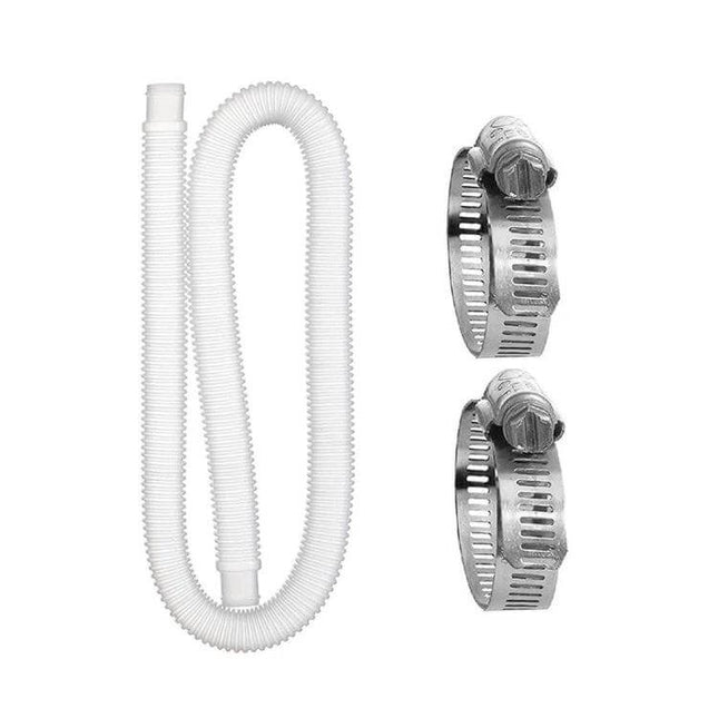Pool Hose Replacement Kit For Above-Ground Filter Pump - 1.5m flexible hose with two stainless steel clamps for easy DIY repair