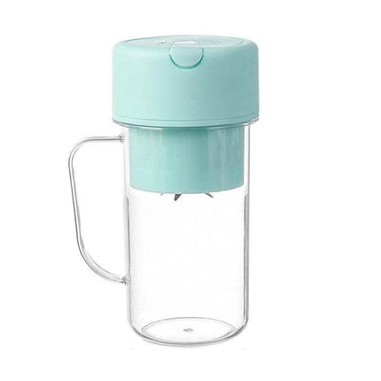 Portable 420ml USB Juicer Cup For Fresh Smoothies On The Go - mint portable blender cup with 6-blade stainless steel cyclone head and built-in straw