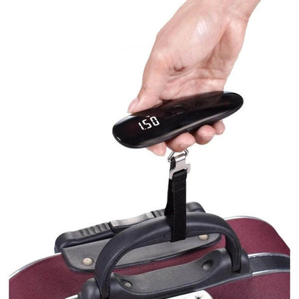 Baggage Scale For Travel Luggage Portable 50 Kg Capacity - handheld digital luggage scale showing 1.50 kg on display
