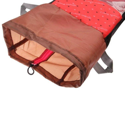 Portable Boots Storage Bag With See Through Window For Easy Finding - red fold-flat travel boot organizer with clear window and separate compartments