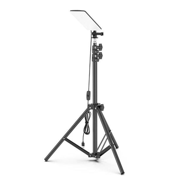 Portable Camping Lamp With Adjustable Bracket For Outdoors on tripod stand, USB cord, 84-LED panel for bright wide-area outdoor lighting