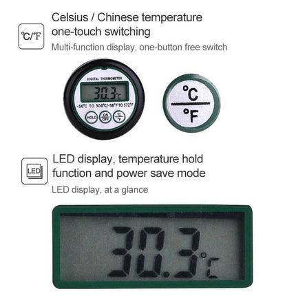 Portable Digital Meat Thermometer for Cooking and Barbecue showing digital display reading 30.3°C and Celsius/Fahrenheit switch