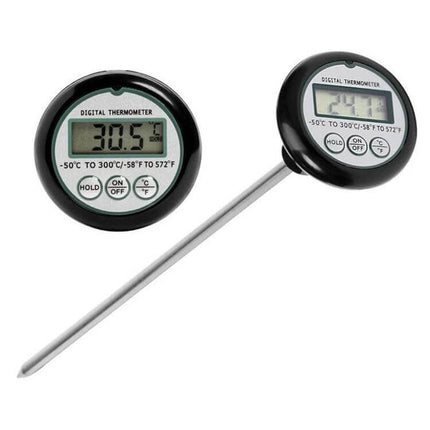 Portable Digital Meat Thermometer for Cooking and Barbecue showing digital display and stainless probe for grill oven and smoker