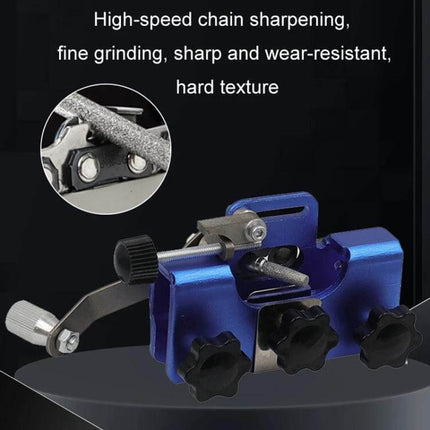 Portable Handheld Chain Saw Sharpener, Three-Head Grinding compact aluminum alloy handheld chain sharpener with emery grinding heads for on-site use