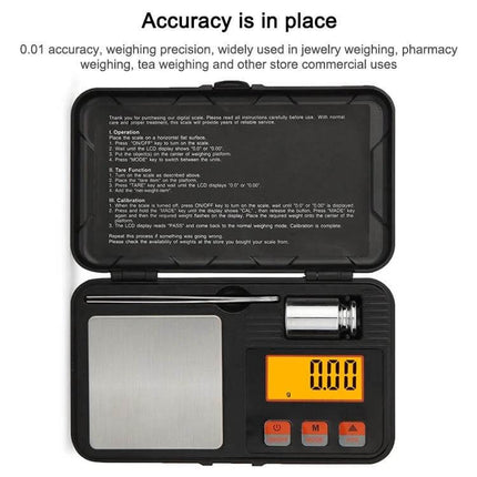 Portable Jewelry Scale 200g Capacity for Gems and Jewelry compact portable digital scale with 58x58mm pan and orange backlight LCD