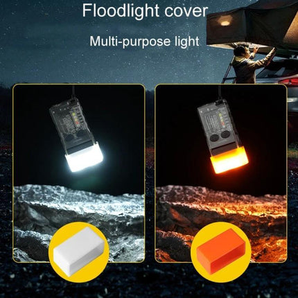 Portable Keychain Light Rechargeable For Everyday Carry hanging floodlight cover showing white and red beam options for camping and repairs