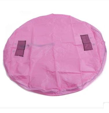 Portable Kids Toy Storage Bag Doubles as Outdoor Play Mat, 150cm - Pink round play mat and storage bag for outdoor use