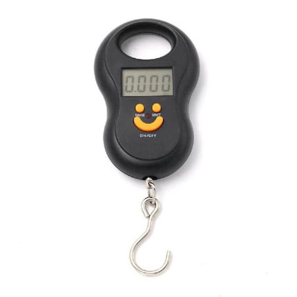 Portable LCD Digital Hanging Scale With 40 Kg Capacity - black handheld digital luggage scale with stainless steel hook and LCD readout