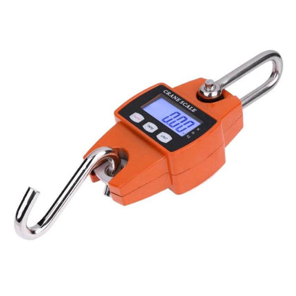 Portable LCD Hook Scale For Everyday Weighing, 300Kg Capacity - orange compact stainless steel load receiver with LCD for luggage, parcels, DIY weighing