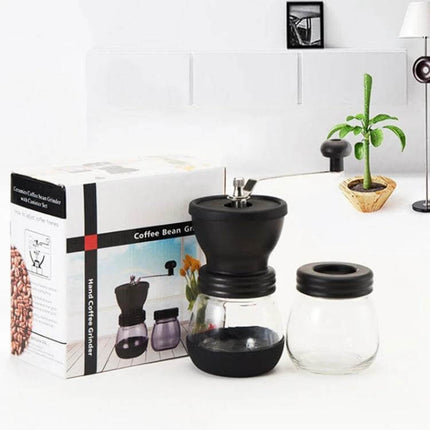 Portable Manual Coffee Grinder For Fresh Ground Beans - compact ceramic burr grinder with glass jar for travel and home use