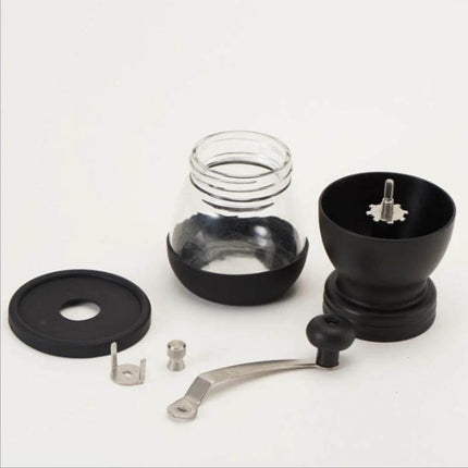 Portable Manual Coffee Grinder For Fresh Ground Beans - compact ceramic burr hand mill with glass jar and removable handle