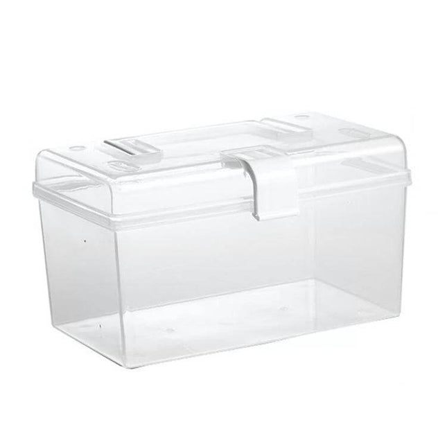 Portable Medicine Box With Handle For Home Use Easy Organization clear transparent PP storage box with handle for medicines and first-aid