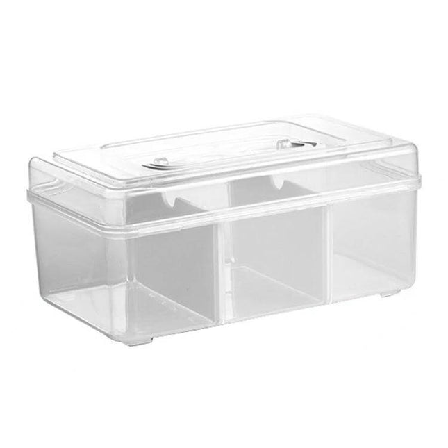 Portable Medicine Box With Handle For Home Use Easy Organization - clear transparent PP storage with carry handle and divided compartments