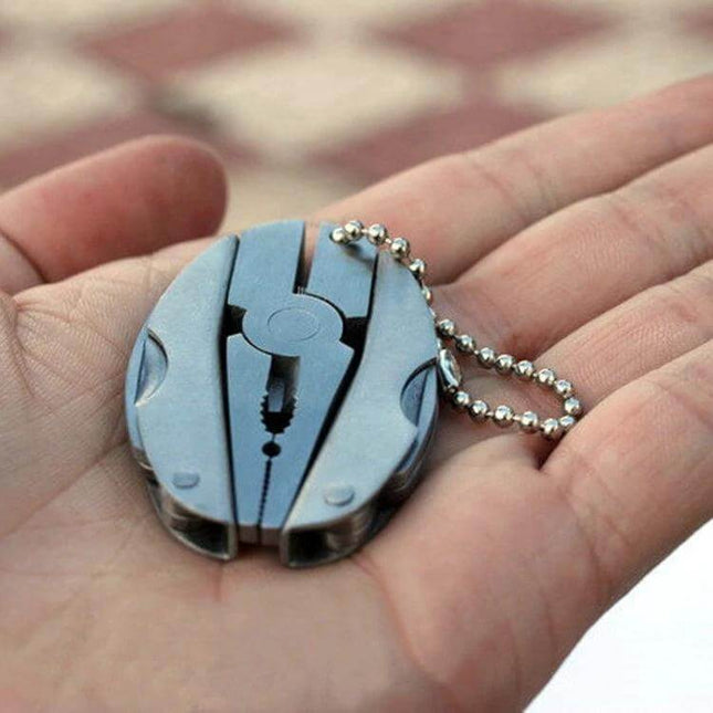 Portable Multifunction Folding Plier Keychain For Everyday Carry compact stainless steel folding plier with screwdriver and knife on keychain