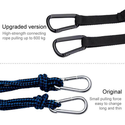 Portable Outdoor Camping Nylon Parachute Hammock 250x120cm with upgraded carabiner straps and reinforced rope attachments for secure setup