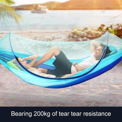 Portable Outdoor Camping Nylon Parachute Hammock 250x120cm with built-in mosquito net for beach, backyard or camping trips