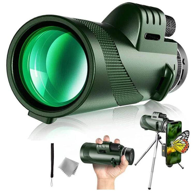 Portable Outdoor Night Vision Monocular For Hiking Adventures 12x Magnification 42mm Objective Waterproof Compact Durable