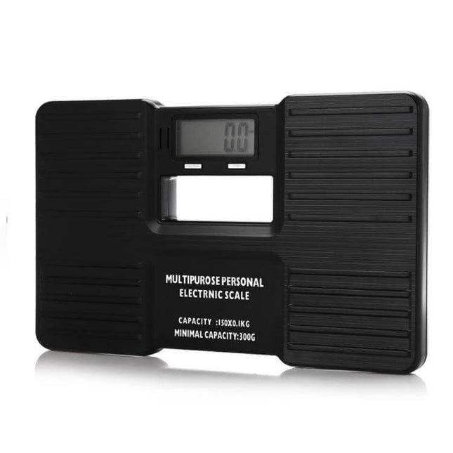 Portable Personal Digital Weight Scale 0.3-150 kg For Home Use - compact black portable digital scale with 0.1 kg accuracy and suitcase luggage mode