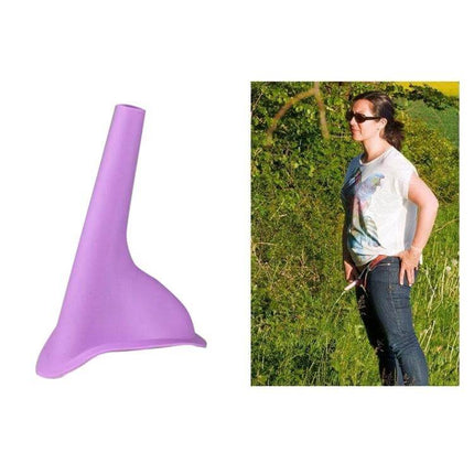 Portable Silicone Female Urinal For Travel And Camping - purple flexible hands-free funnel for women camping and outdoor travel