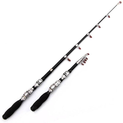 Portable Telescopic Sea Fishing Rod 2.3m Extended Length - collapsible fiberglass shore and pier rod, 37cm closed for easy transport
