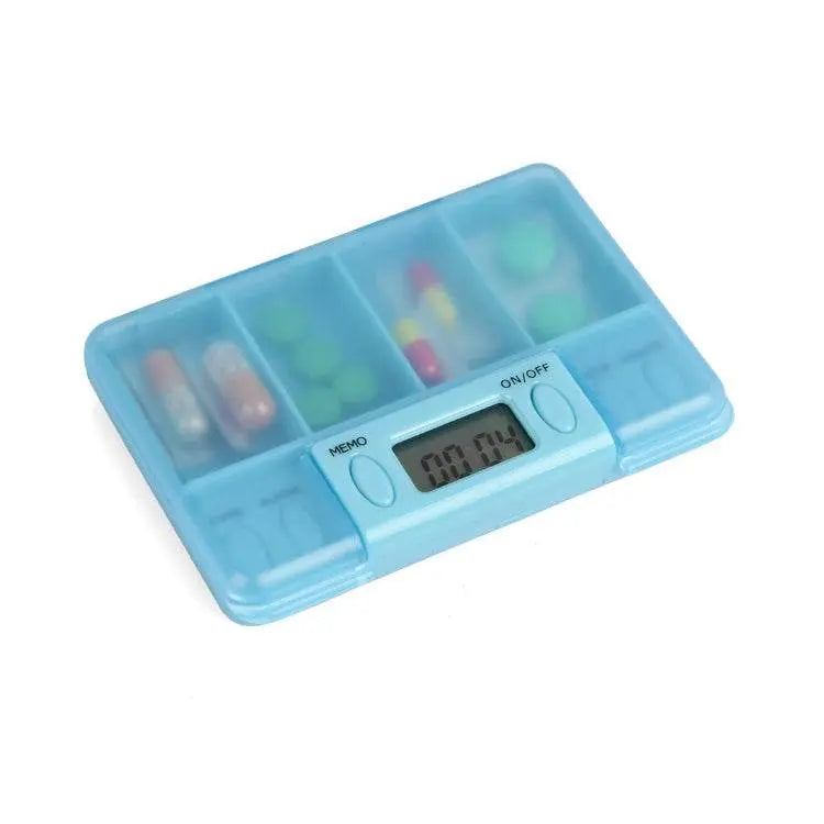 Portable Transparent Travel Pills Reminder Multi-Alarm Case