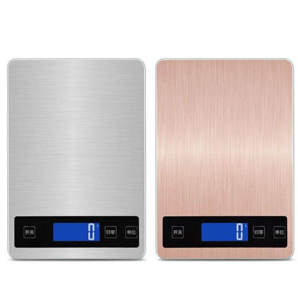 Portable USB Kitchen Scale For Precise Cooking And Baking - compact brushed stainless steel and rose gold digital kitchen scales with LED display