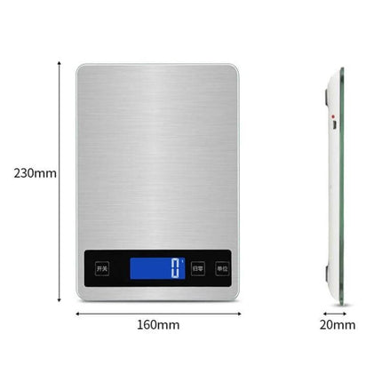 Portable USB Kitchen Scale For Precise Cooking And Baking - compact brushed stainless steel digital scale 230x160x20mm with LED display