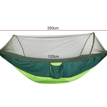 Portable Outdoor Camping Nylon Parachute Hammock 250x120cm with built-in mosquito net, 70D nylon, compact travel hammock for camping, beach, backyard